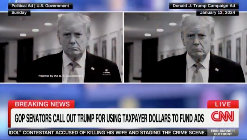 CNN highlight Trump's identical ads.
