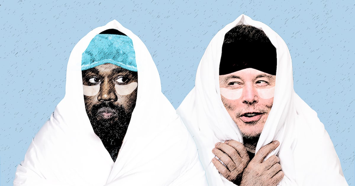 Musk spricht bei einer Pyjamaparty mit Kanye West über Beziehungsprobleme.