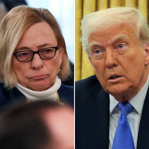 Maine Governor Janet Mills and Donald Trump