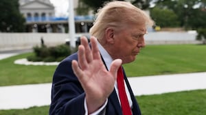 U.S. President Donald Trump waves to the media on the South Lawn of the White House on September 26, 2026 in Washington, DC.