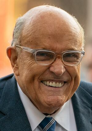 Former New York City Mayor and former lawyer for U.S. President-elect Donald Trump, Rudy Giuliani walks outside United States District Court in Manhattan on January 3, 2025.