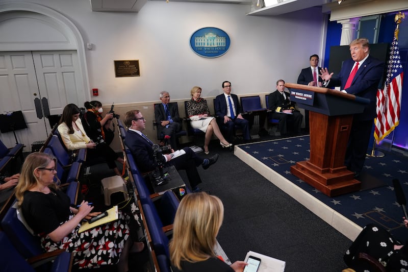 Trump extended the "15 Days to Slow the Spread" effort by a month in the spring of 2020, when schools and businesses were being shut down.