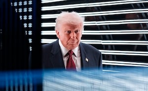 MIAMI, FLORIDA - NOVEMBER 05: U.S. President Donald Trump arrives to speak at the America Business Forum at the Kaseya Center on November 05, 2025 in Miami, Florida. The forum brings together global leaders, cultural figures and innovators from various sectors for discussions on business, technology and social development. (Photo by Kevin Dietsch/Getty Images)