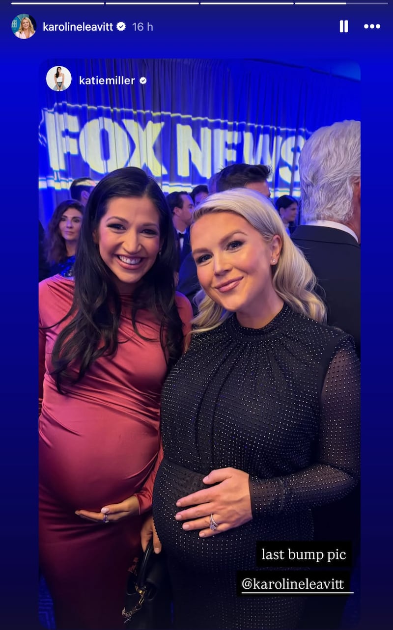 She also reshared an image posted by Katie Miller.