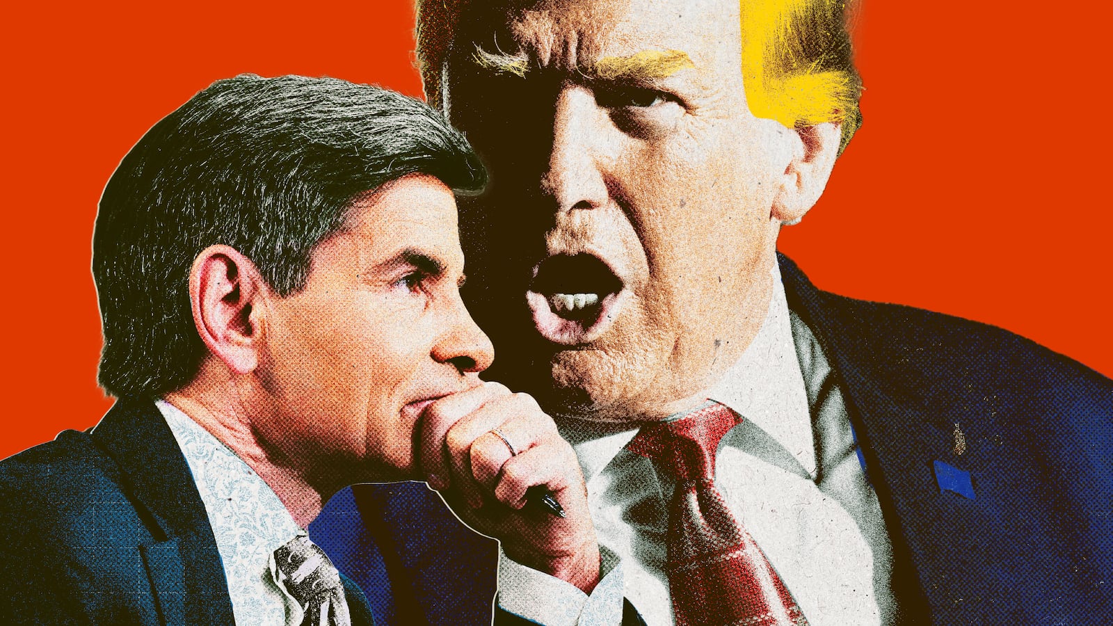 Photo illustration of George Stephanopolous and Donald Trump