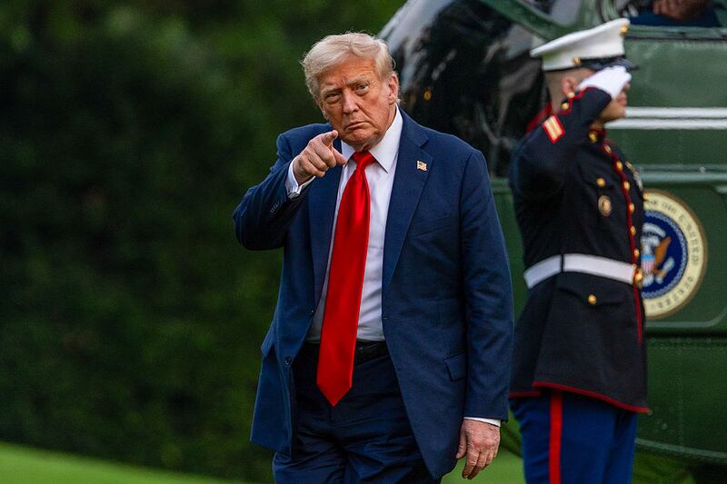 WASHINGTON, DC - JULY 13:  U.S. President Donald Trump walks on the south lawn of the White House on July 13, 2025 in Washington, DC. President Trump and first lady Melania Trump spend the afternoon attending the final match of the FIFA Club World Cup at MetLife Stadium in East Rutherford, New Jersey. (Photo by Tasos Katopodis/Getty Images)