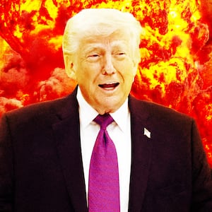 A photo illustration of Trump and QatarEnergy's liquefied natural gas (LNG) production facilities.