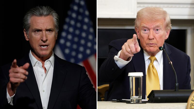 Gavin Newsom and Donald Trump