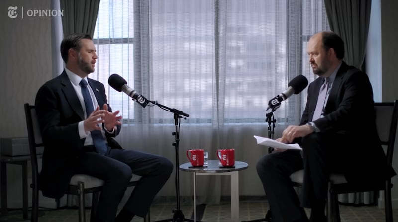 JD Vance and Ross Douthat.