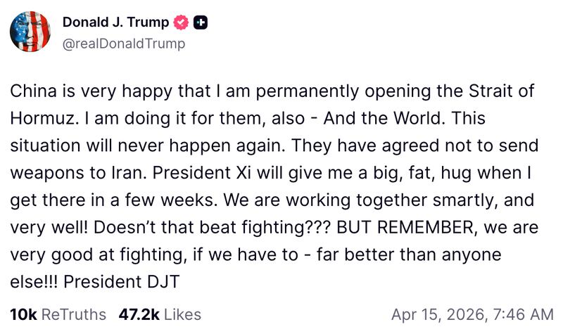 Donald Trump on Truth Social