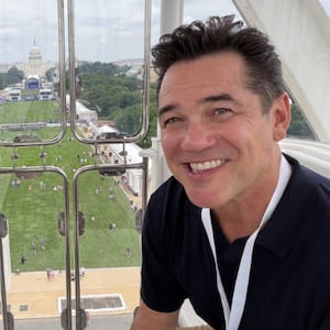 Dean Cain X post reads: "I don't like heights, but the view from atop the Ferris Wheel at the Great American State Fair is awesome!!!"