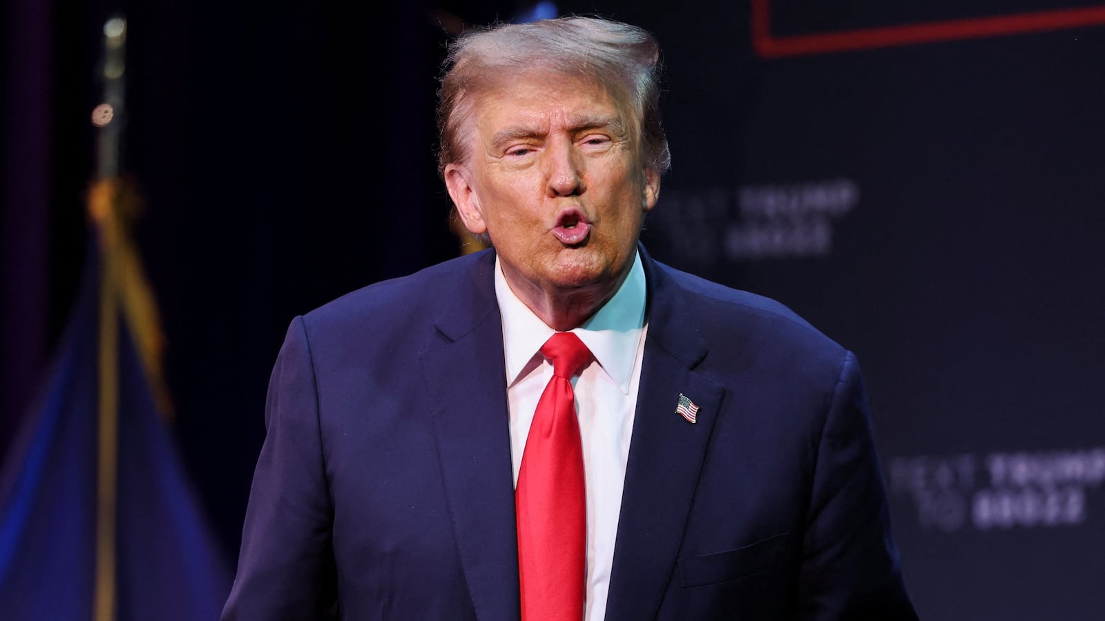 Former U.S. President and Republican presidential candidate Donald Trump holds a rally in advance of the New Hampshire presidential primary election in Rochester, New Hampshire, U.S., January 21, 2024.