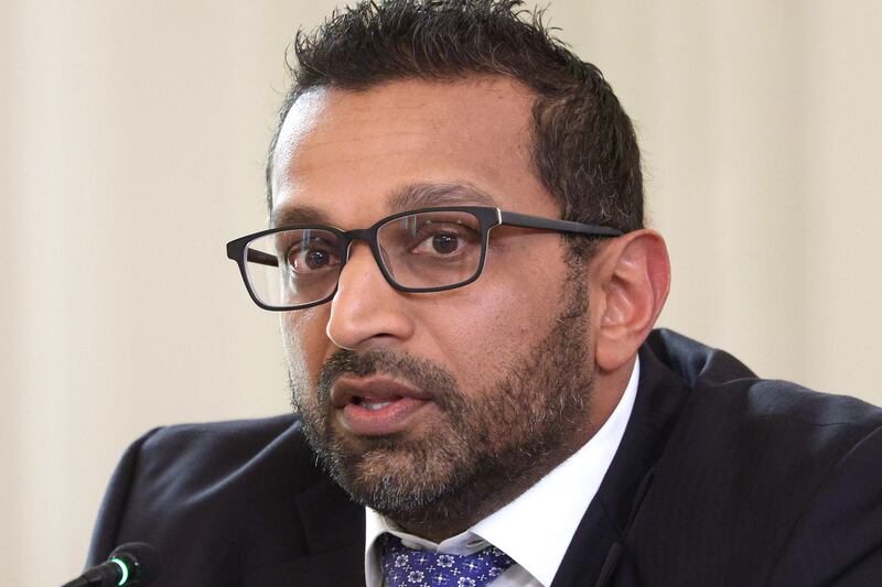 WASHINGTON, DC - OCTOBER 23: Director of the Federal Bureau of Investigation (FBI) Kash Patel delivers remarks as U.S. President Donald Trump makes an announcement on his Homeland Security Task Force in the State Dinning Room of the White House on October 23, 2025 in Washington, DC. Trump declared the task force a success, claiming that more than 3,000 cartel and foreign terrorists have been arrested. (Photo by Alex Wong/Getty Images)