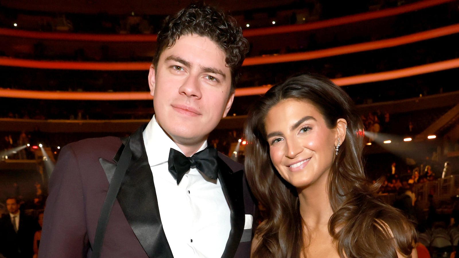 LOS ANGELES, CALIFORNIA - FEBRUARY 01: (L-R) Emilio Madrid and Kaitlan Collins attend the 68th GRAMMY Awards at Crypto.com Arena on February 01, 2026 in Los Angeles, California.