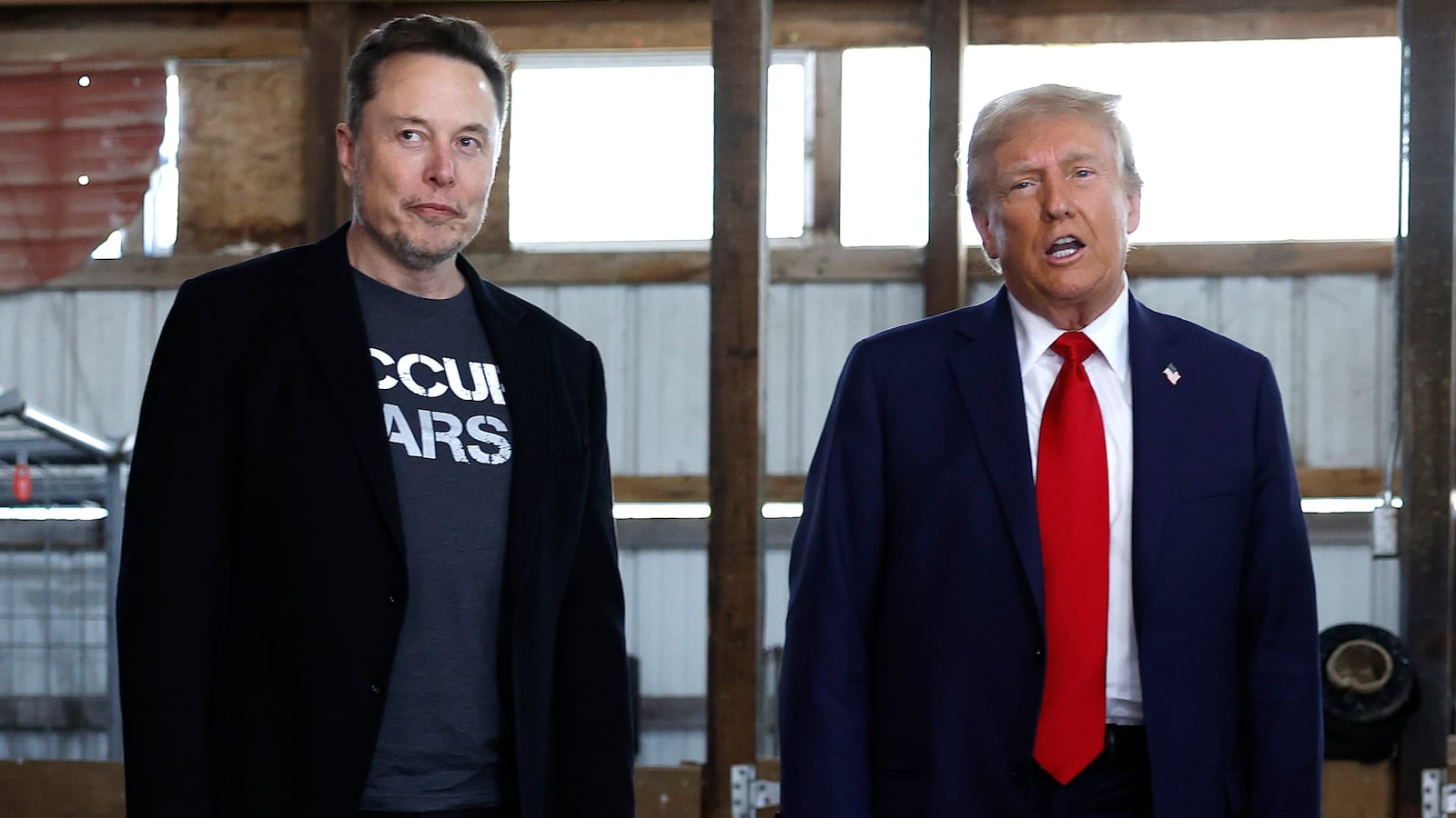 Donald Trump addressed Elon Musk being at Mar-a-Lago, saying he likes the Tesla boss being around.