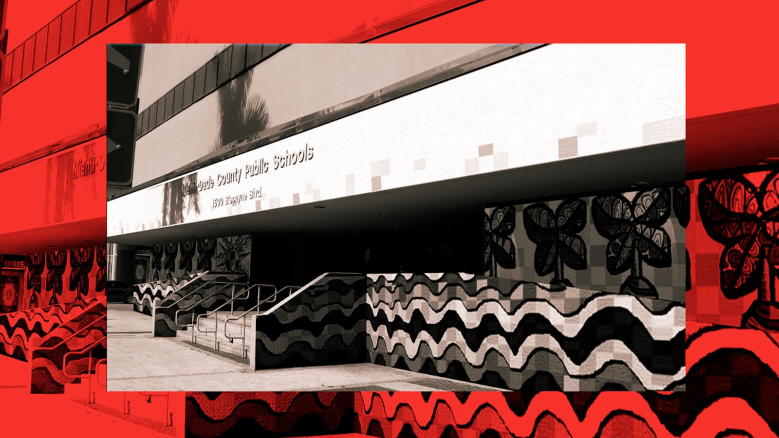 A photo illustration shows the exterior of iPrep Academy in Miami