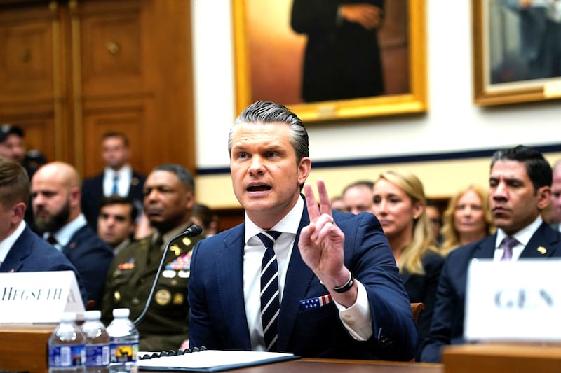 U.S. Defense Secretary Pete Hegseth testifies before a House Armed Services Committee hearing