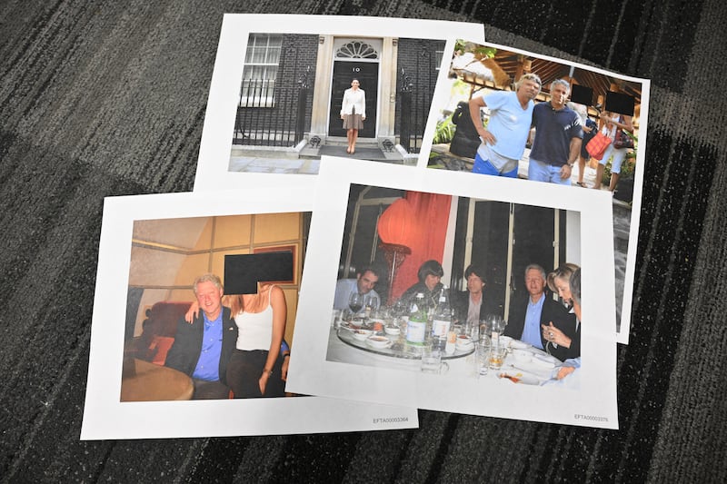 Included in the Epstein files are photographs of former President Bill Clinton, Rolling Stones singer Mick Jagger, Virgin Group chairman Richard Branson and Maxwell. Donald Trump also appears.