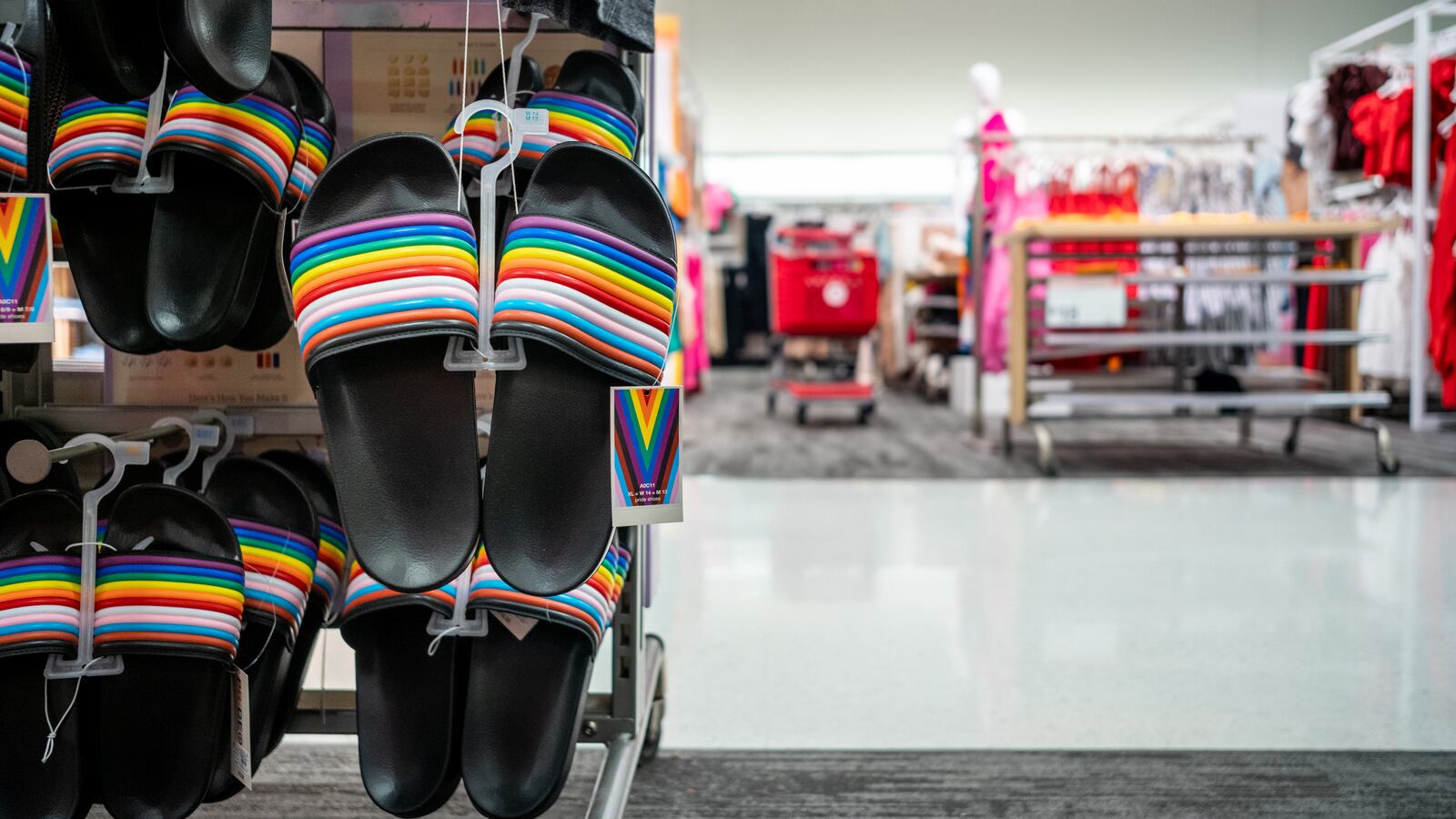 Pride Month apparel on display at a Target store