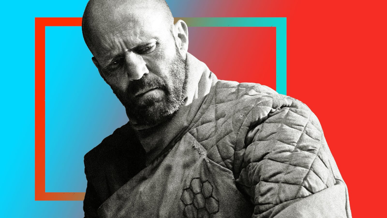 A photo illustration of Jason Statham in ‘The Beekeeper’