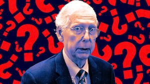 A photo illo illustration of Mitch McConnell.