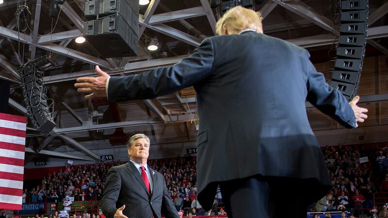 Sean Hannity is a longtime ally of Trump. He's pictured here onstage at a 2018 Make America Great Again rally in Missouri.