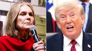 Gloria Steinem and Donald Trump.