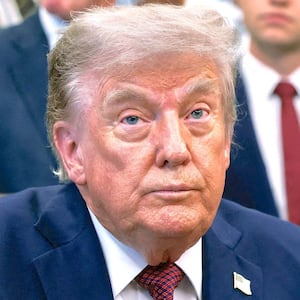 U.S. President Donald Trump looks on, as he makes an announcement on American nuclear innovation in the Oval Office at the White House in Washington, D.C., U.S., July 24, 2026.