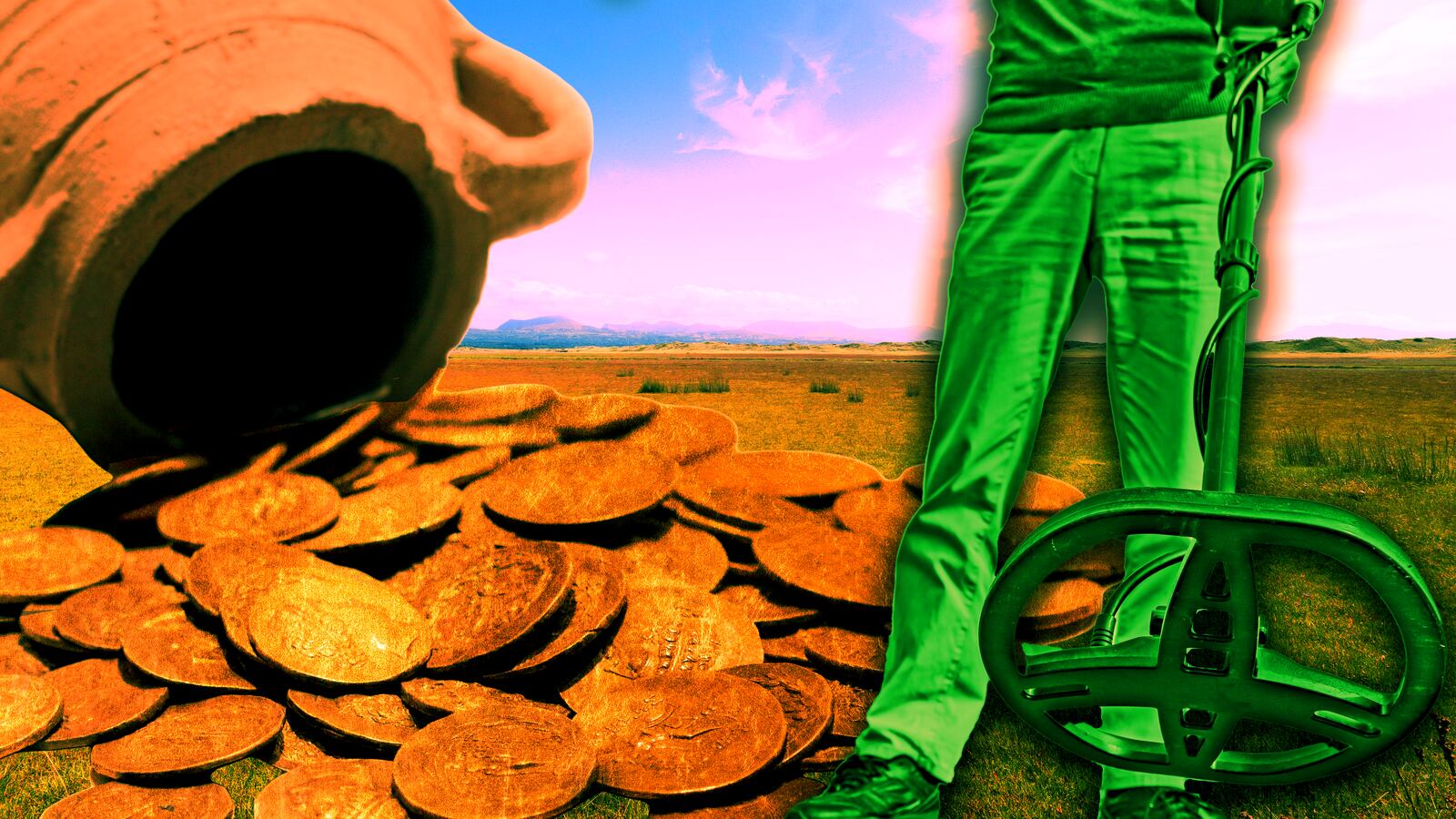 Found treasure photo illustration