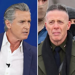 Gavin Newsom and Gregory Bovino