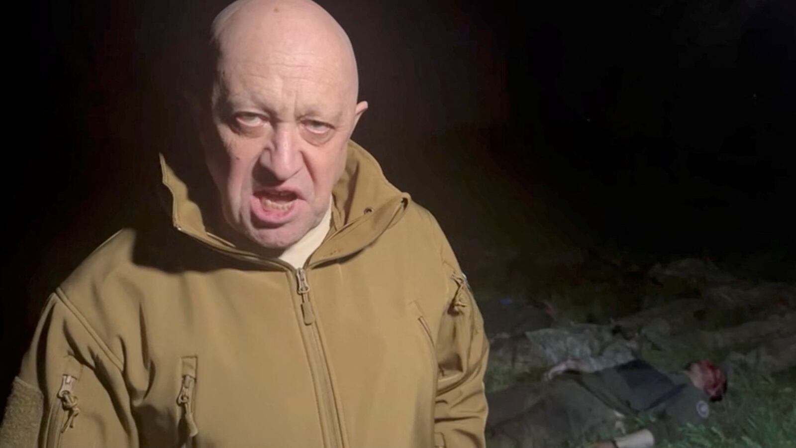Founder of Wagner private mercenary group Yevgeny Prigozhin speaks next to the bodies of what he says are Wagner fighters killed in Russia-Ukraine conflict.