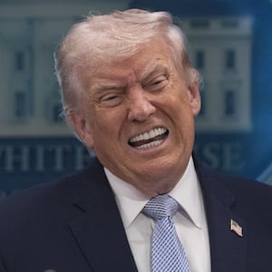 The United States President Donald Trump holds a Press Conference in the James S. Brady Press Briefing Room at the White House on April 6, 2026, in Washington DC, United States.