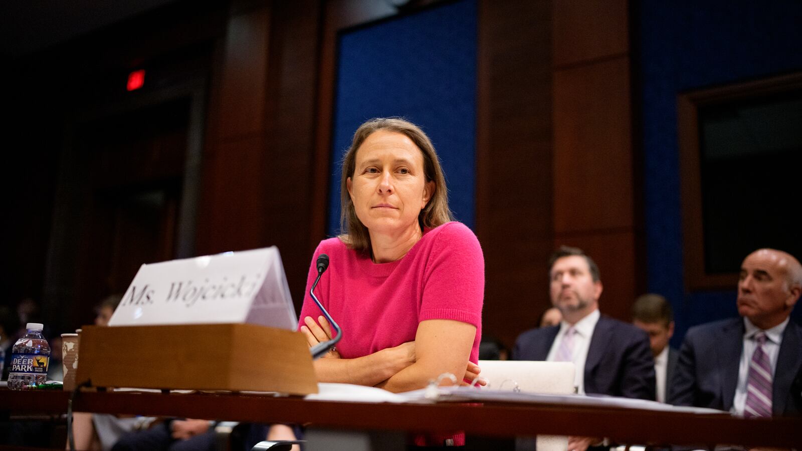 WASHINGTON, DC - JUNE 10: 23andMe Founder and Board Member Anne Wojcicki appears during a House Committee on Oversight and Government Reform hearing on June 10, 2025 in Washington, DC. The hearing titled "Securing Americans' Genetic Information: Privacy and National Security Concerns Surrounding 23andMe's Bankruptcy Sale" comes after 27 states and the District of Columbia are suing to force customer consent before 23andMe sells any personal genetic data after the company entered Chapter 11 bankruptcy protection. (Photo by Andrew Harnik/Getty Images)