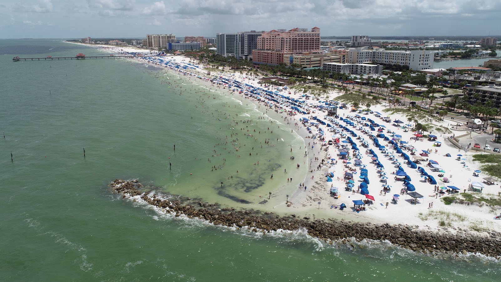 Sun seekers gather at Clearwater Beach.