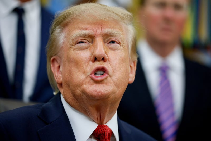 US President Donald J. Trump makes an announcement on healthcare in the Oval Office at the White House in Washington, D.C., US, September 18, 2026. REUTERS/Evan Vucci