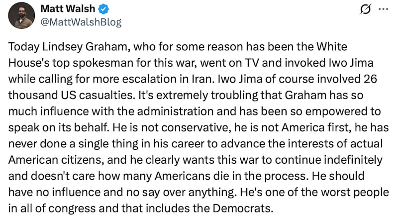 Matt Walsh savages Lindsey Graham.