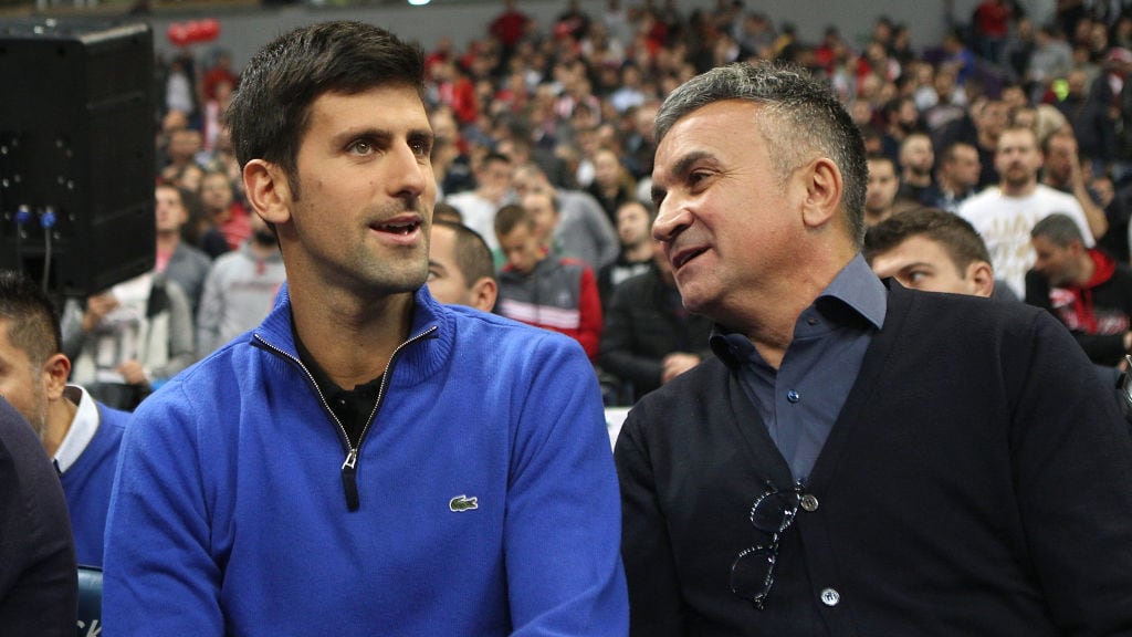 Novak Djokovic with his father, Srdjan Djokovic, in Serbia in 2017.