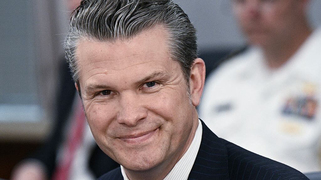 US Secretary of Defense Pete Hegseth participates in a bilateral meeting with Foreign Affairs Minister of Peru Elmer Schialer and Defense Minister of Peru Walter Astudillo at the Pentagon in Washington, DC on May 5, 2025.
