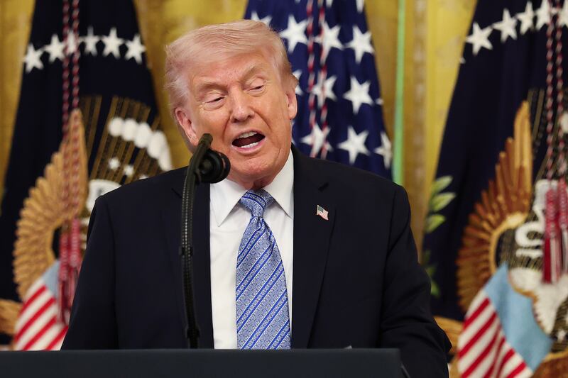 President Donald Trump speaks during a small business summit in the East Room of the White House on May 04, 2026 in Washington, DC.
