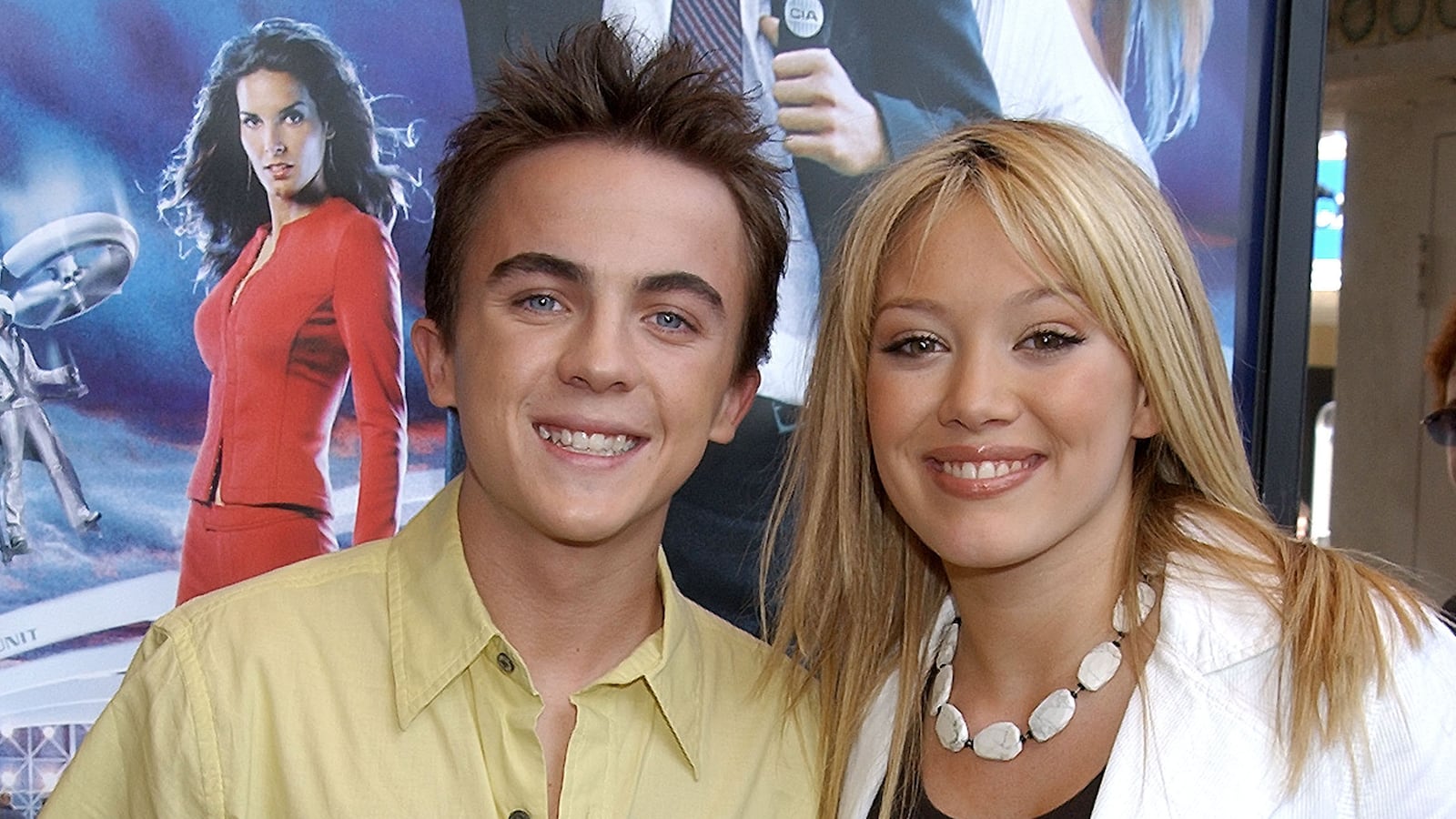 Frankie Muniz and Hilary Duff during The World Premiere of MGM's "Agent Cody Banks" - Arrivals / Party at Mann's Village Theatre in Westwood, California, United States.