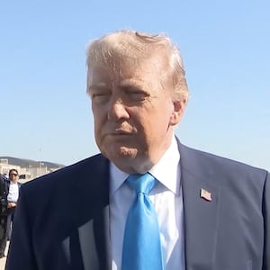 Donald Trump speaking to reporters.