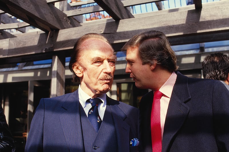Fred Trump and son Donald Trump in New York City, in the early 1980s.