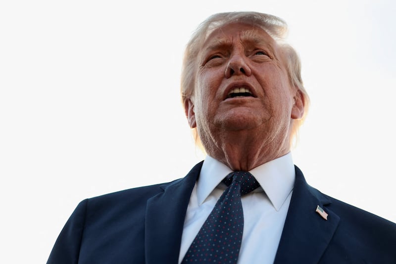 U.S. President Donald Trump arrives at Paris Orly airport, following the G7 Summit, in Orly, France, June 17, 2026. REUTERS/Evelyn Hockstein