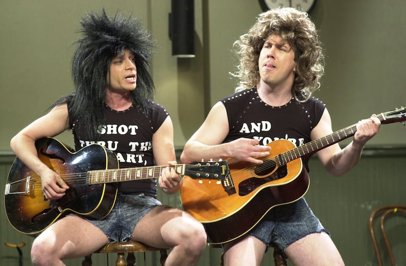 Chris Kattan as Kyle DeMarco, Chris Parnell as Sean DeMarco during "Audition for Bon Jovi" skit