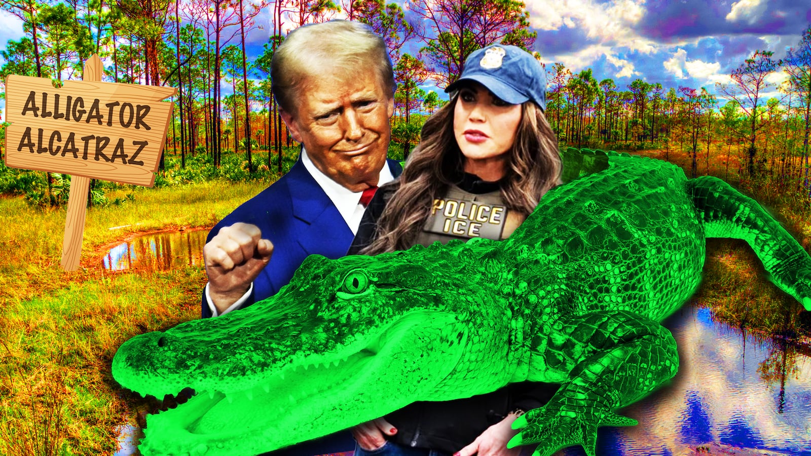 Kristi Noem, Donald Trump photo illustration