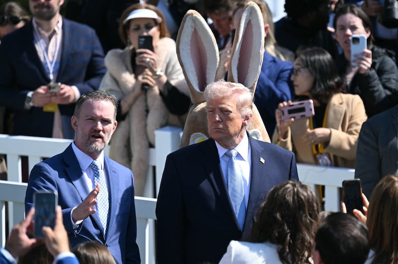 President Donald Trump at the annual Easter Egg Roll on the South Lawn of the White House on April 6, 2026, in Washington, DC.
