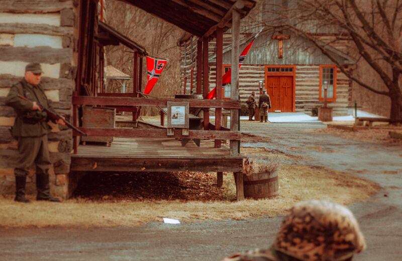 Nazi flags were visible in one of the reenactment scenes.