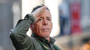 US Customs and Border Patrol Commander Gregory Bovino (C) leaves federal court at Dirksen Federal Building after his hearing in Chicago, Illinois, on October 28, 2025. Bovino was ordered to appear in federal court for violating a temporary restraining order issued by District Judge Sara Ellis that orders immigration enforcement agents to limit use of tear gas and other crowd-suppression items except when there is an imminent threat. (Photo by KAMIL KRZACZYNSKI / AFP) (Photo by KAMIL KRZACZYNSKI/AFP via Getty Images)