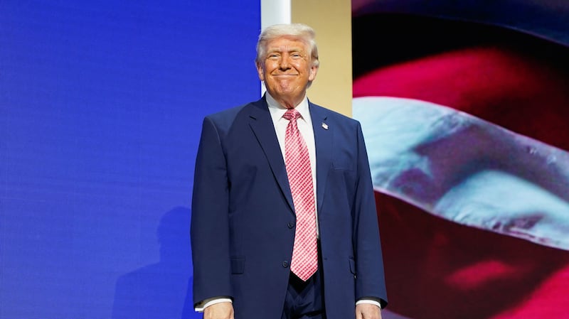 U.S. President Donald Trump smiles onstage before delivering remarks at the Future Investment Initiative (FII) Institute's summit at the Faena Forum in Miami Beach, Florida, U.S., March 27, 2026. REUTERS/Elizabeth Frantz