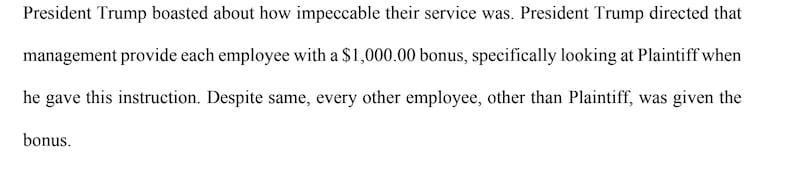 Trump was named in the lawsuit filed in New Jersey court on Monday.